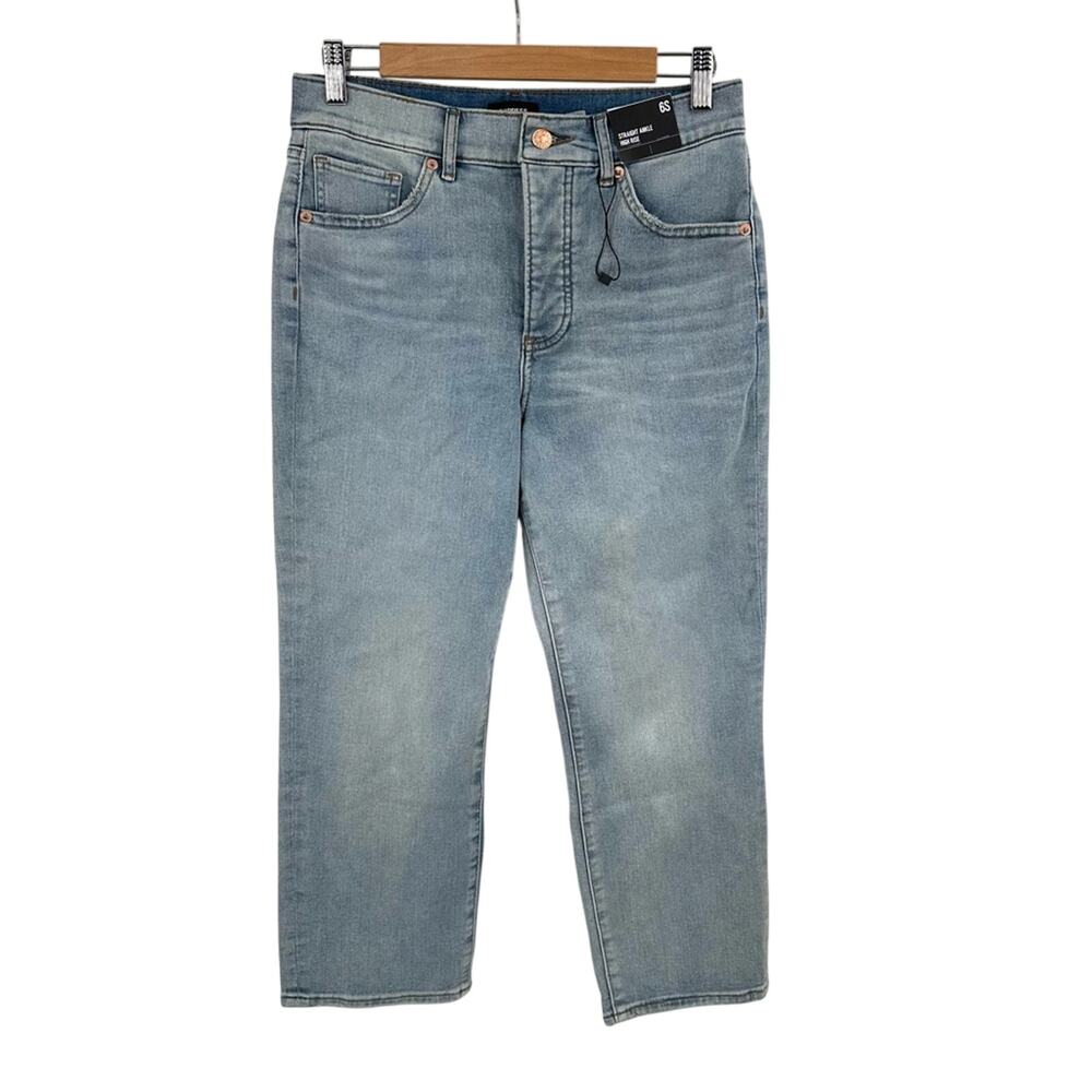 Express Straight Ankle High Rise Button Fly Jeans Size 6S
